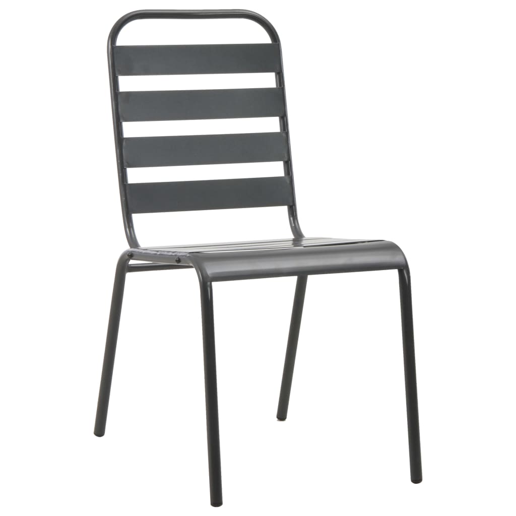 Outdoor Chair Set of 2 Dark Grey E-coated and powder-coated steel