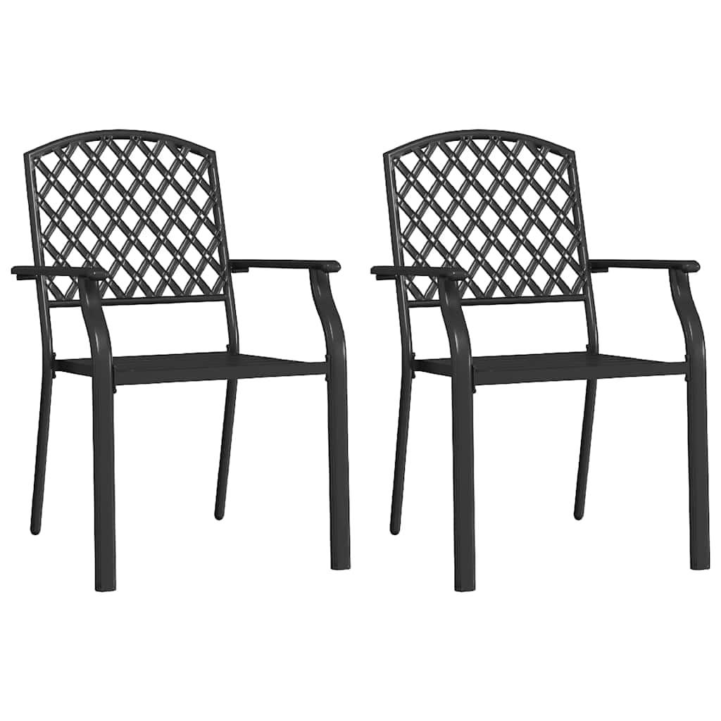 Outdoor Chair Set of 2 Anthracite E-coated and powder-coated steel
