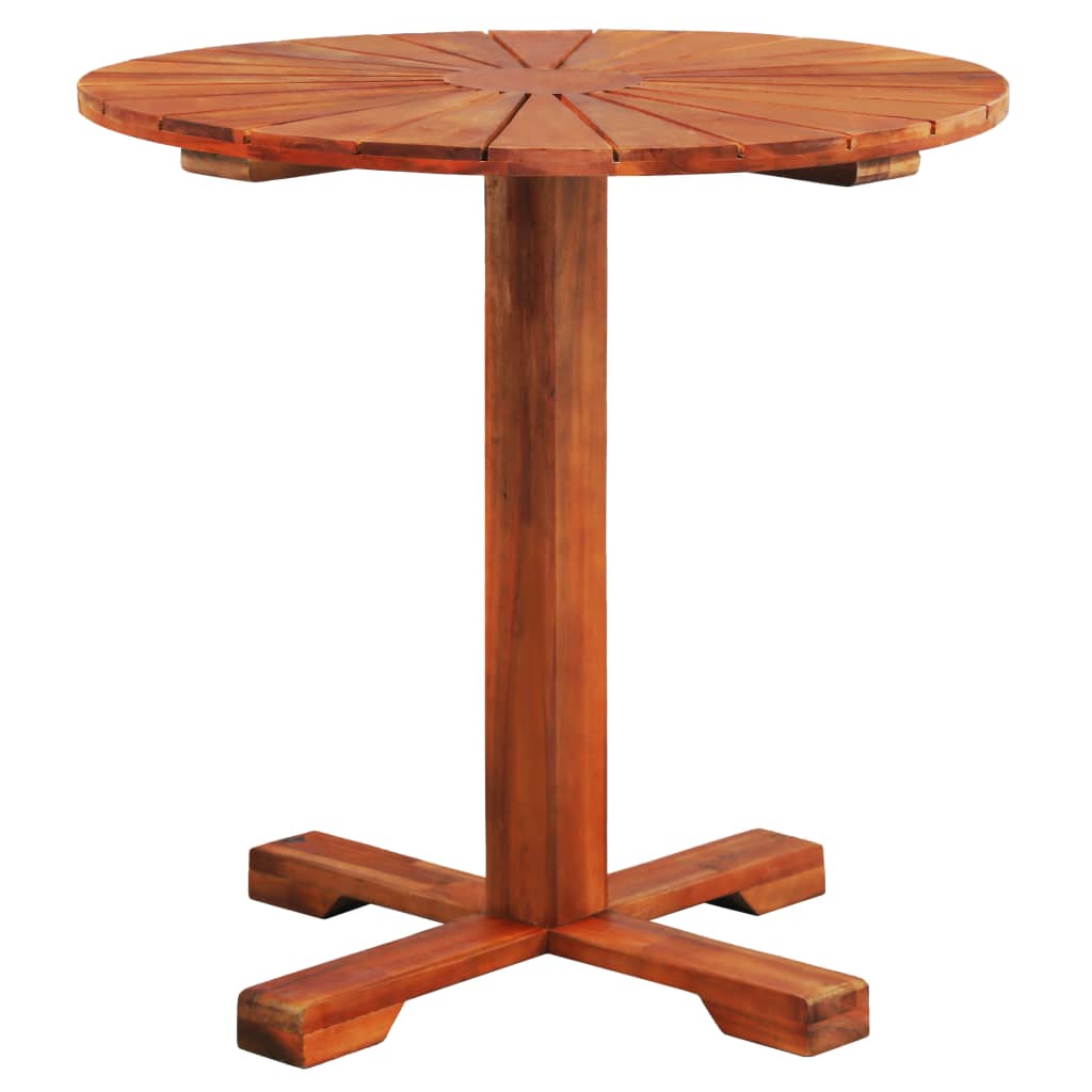 Pedestal Table Brown Solid Acacia wood Medium Pedestal base