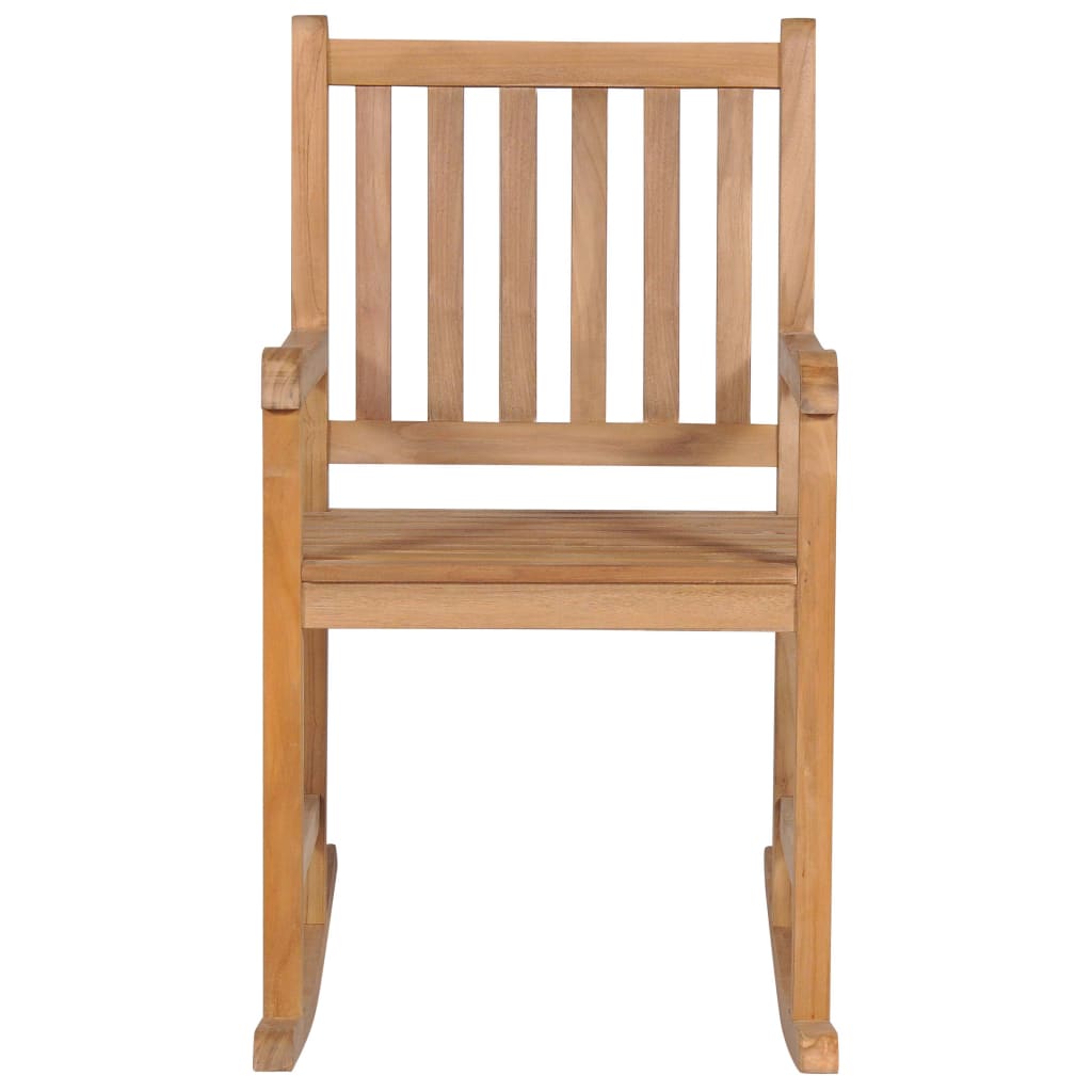 Rocking Chair Brown Solid Teak Wood Medium Durable