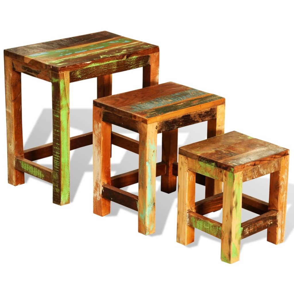 Side Table Set of 3 Unique designs for each piece