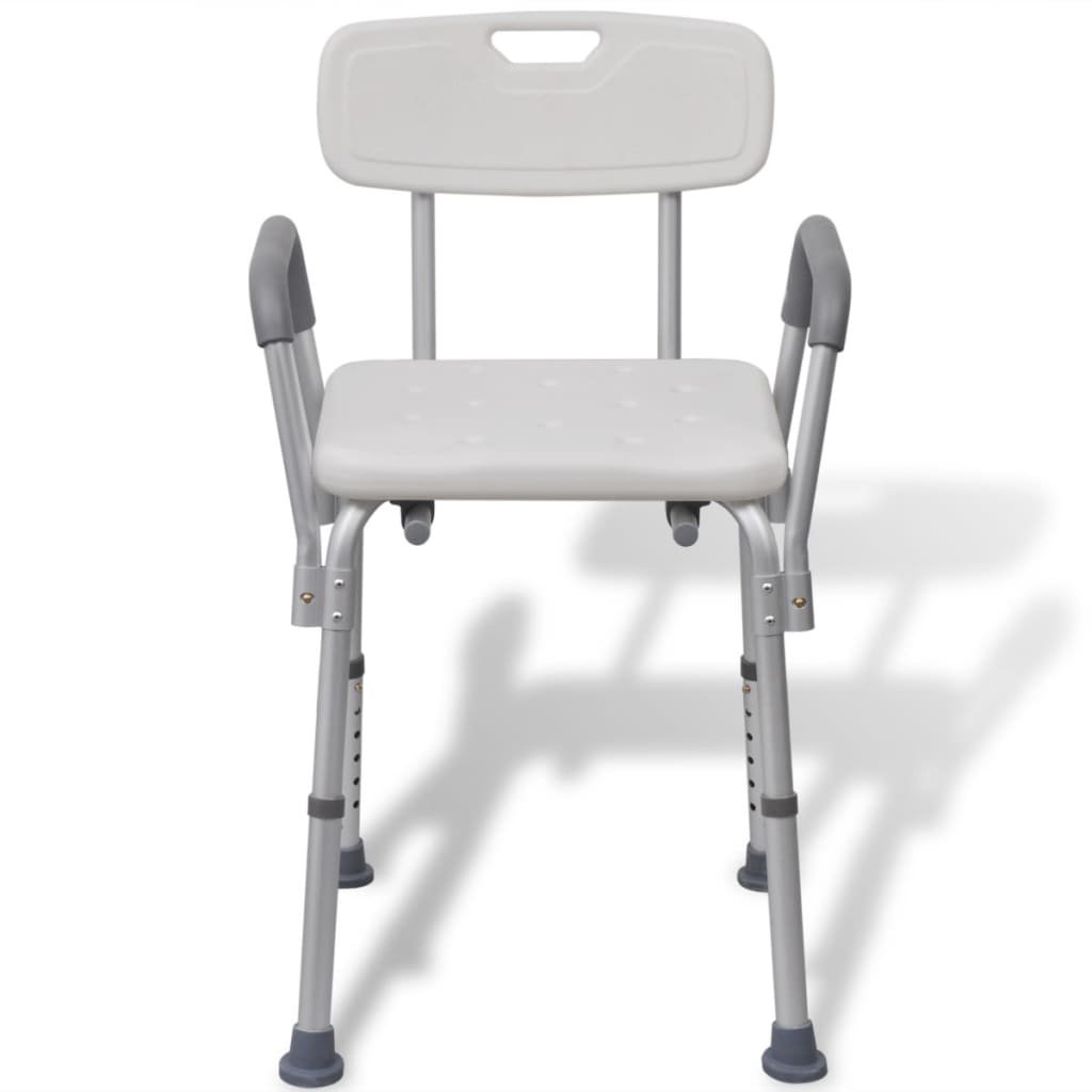Shower Chair Aluminum White