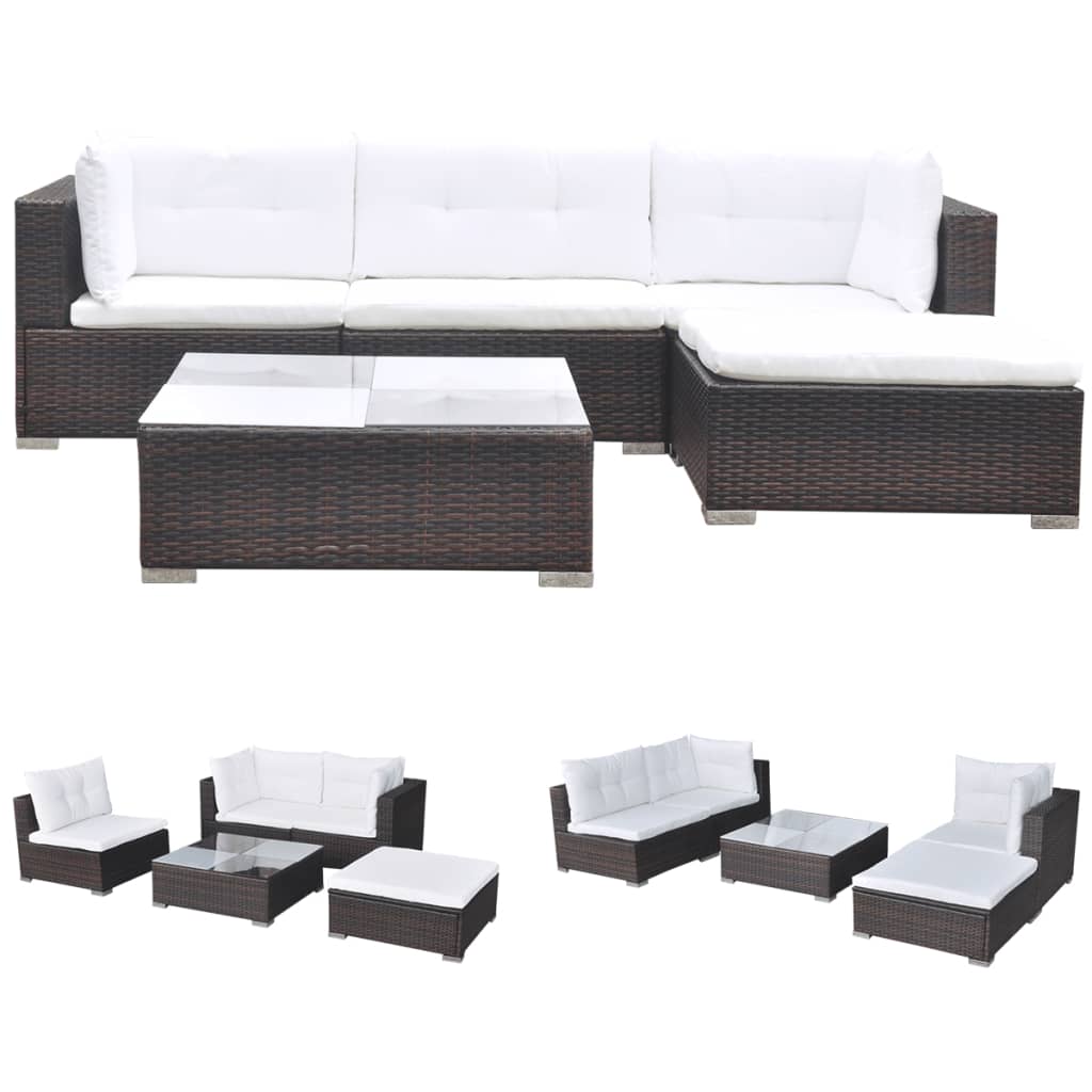 Lounge Set Brown Powder-coated steel Medium Modular