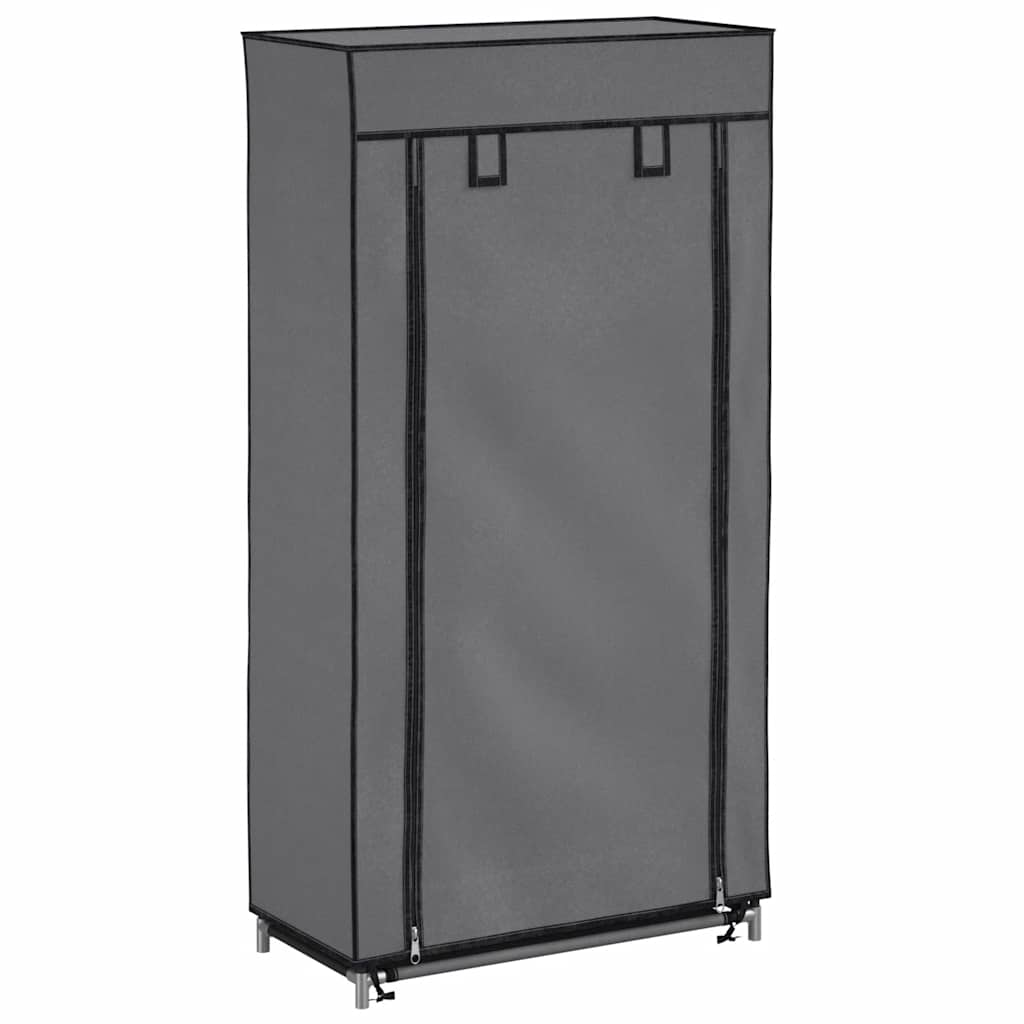 Shoe Cabinet Gray Iron, Polypropylene Medium Lightweight