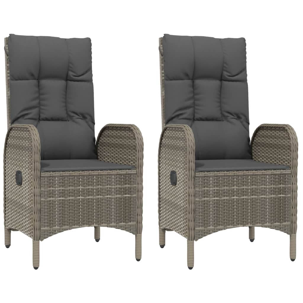 Outdoor Chair Grey Poly rattan and steel Ergonomic