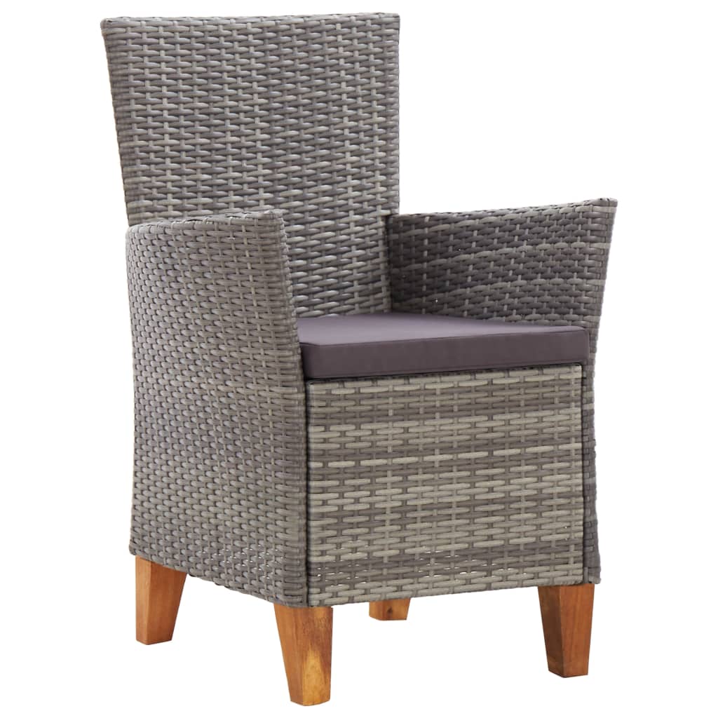 Garden Chair Set of 2 Grey and dark grey