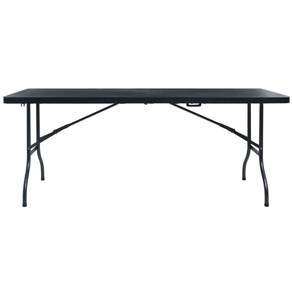 Folding Camping Table Black HDPE, Powder-coated steel Large