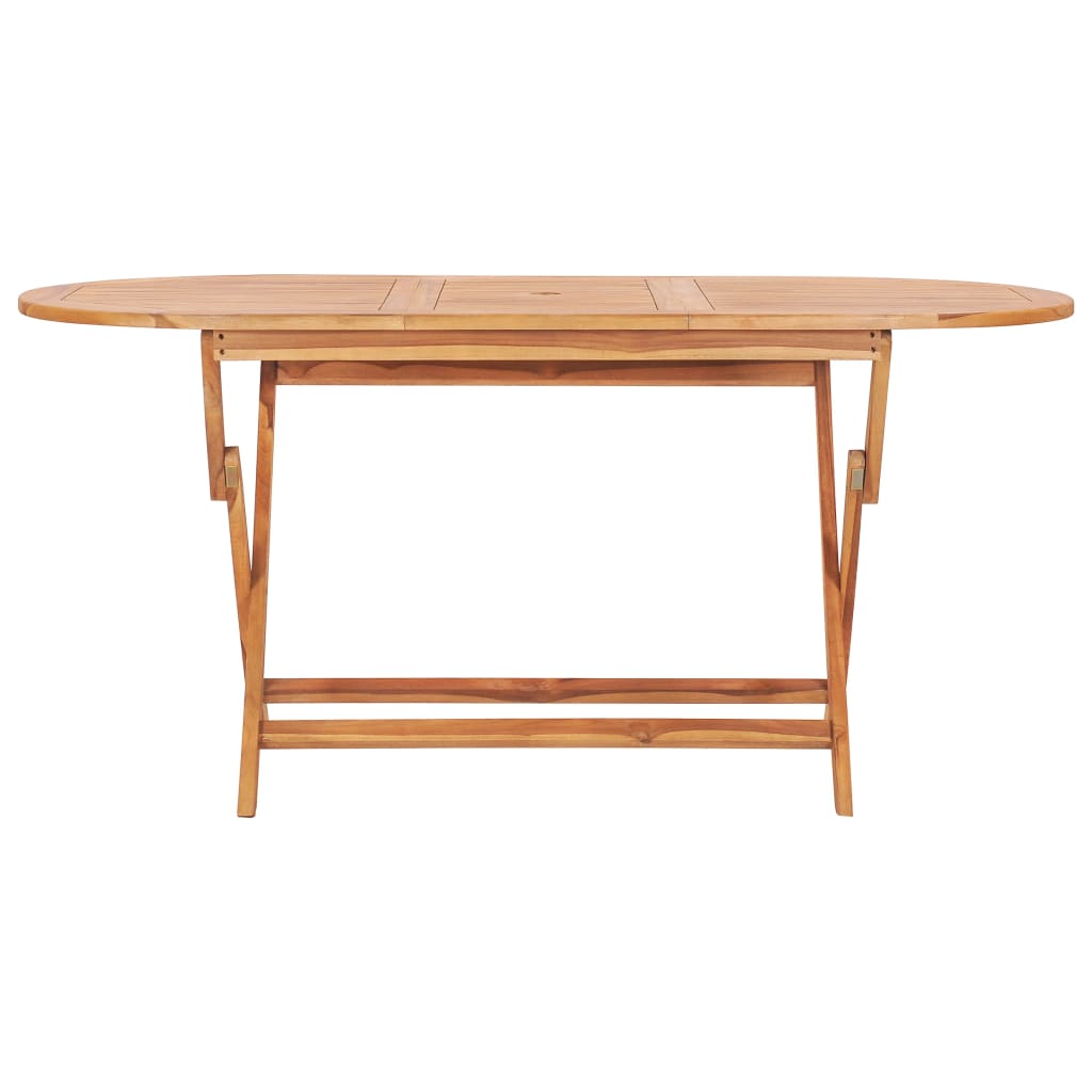 Dining Table Natural Teak Solid Teak Wood 63x31.5x29.5 in