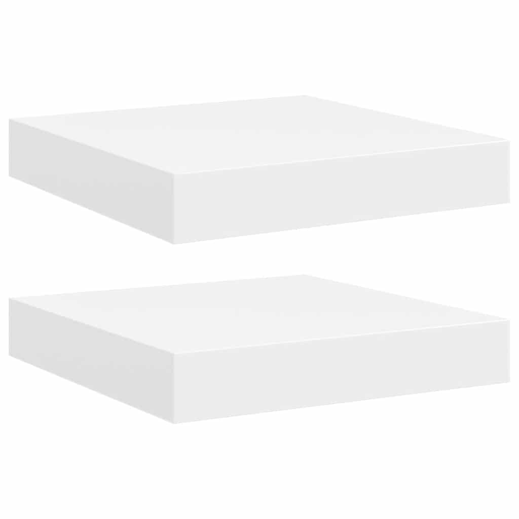 Wall Shelf Set of 2 White Honeycomb MDF, metal Small