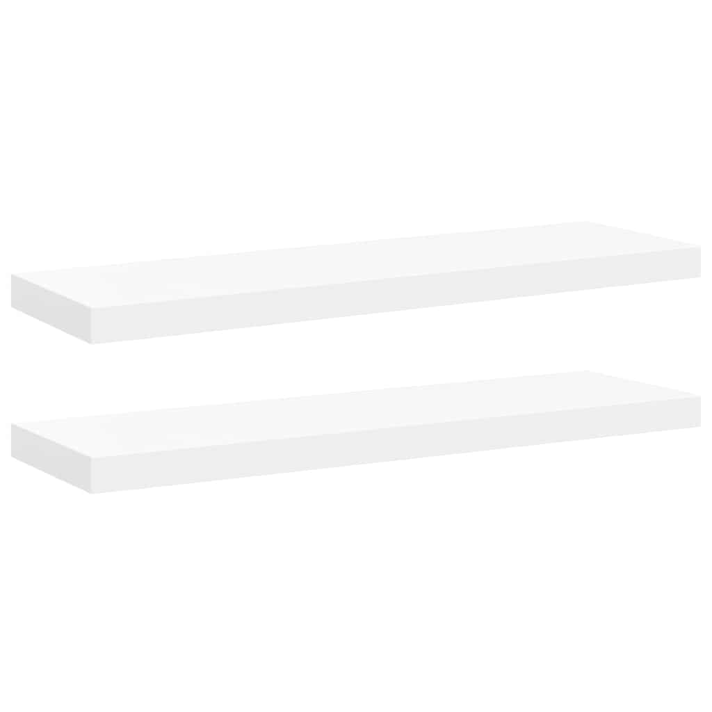 Wall Shelf Set of 2 White Honeycomb MDF, Metal