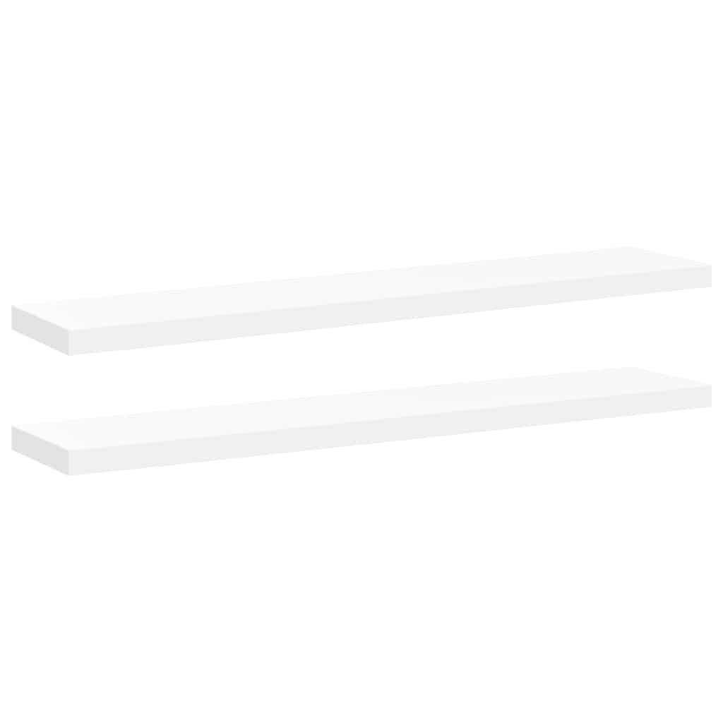 Wall Shelf Set of 2 White Honeycomb MDF, metal