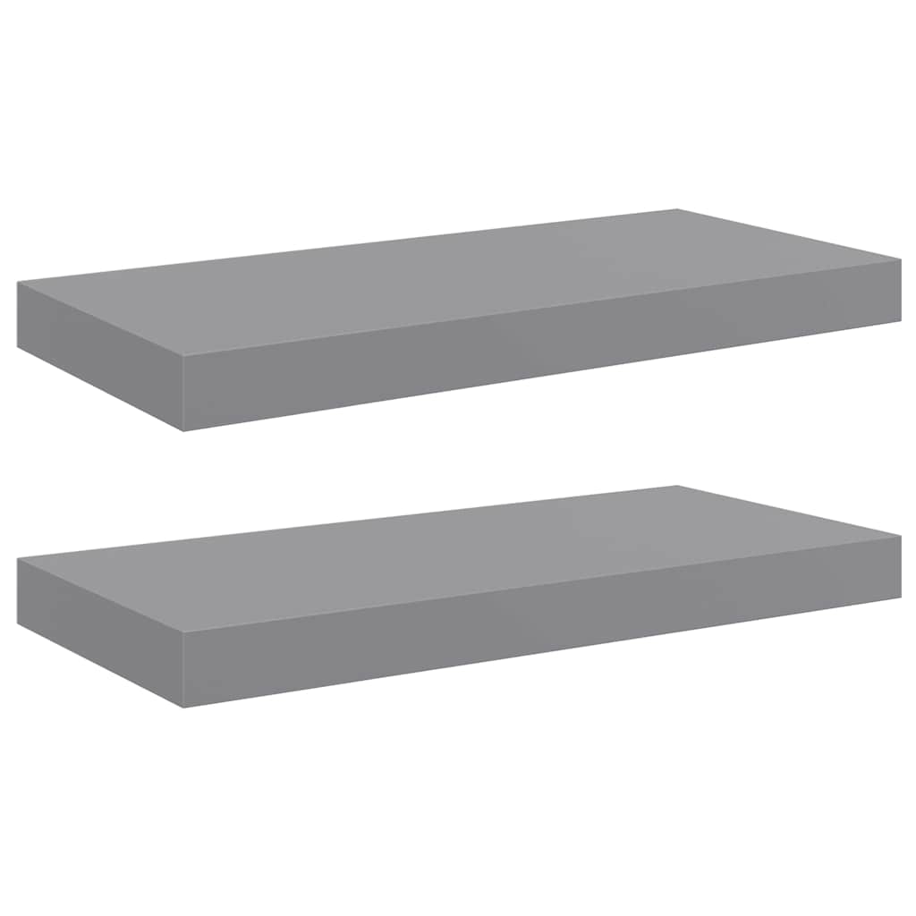Wall Shelf Set of 2 Grey Honeycomb MDF, metal 19.7 x 9.1 in