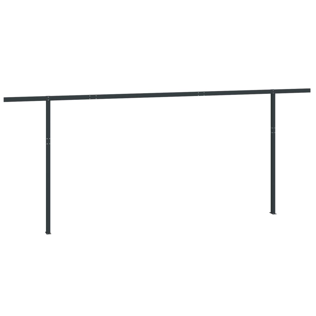 Awning Post Set Anthracite Iron 236.2 x 96.5 in Height-Adjustable