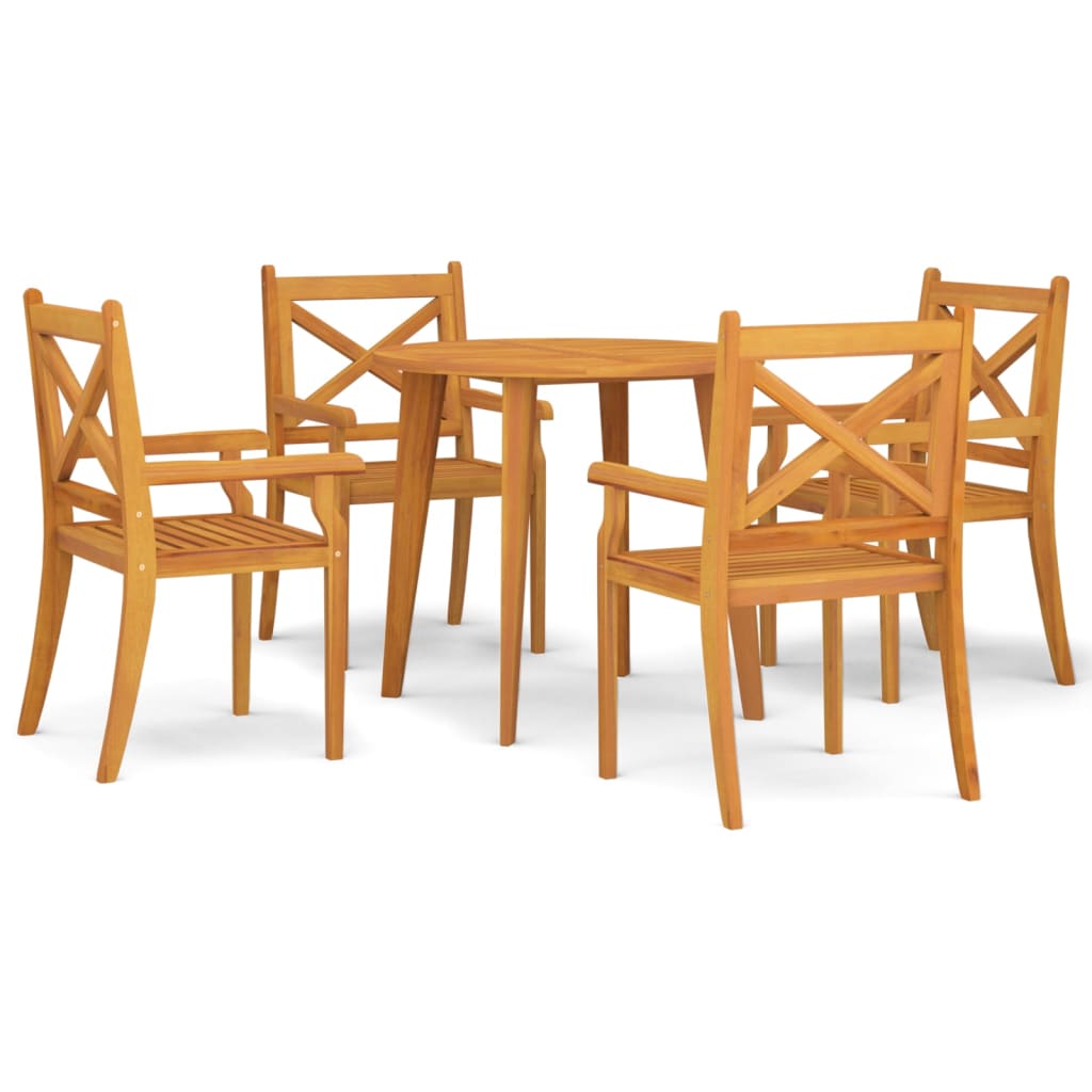 Garden Dining Set Natural wood Solid acacia wood Medium Durable