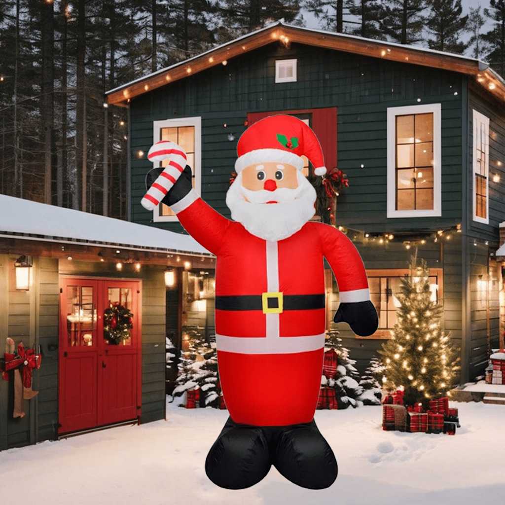 Inflatable Santa Claus Red, White, Black, Multicolor Fabric, Plastic