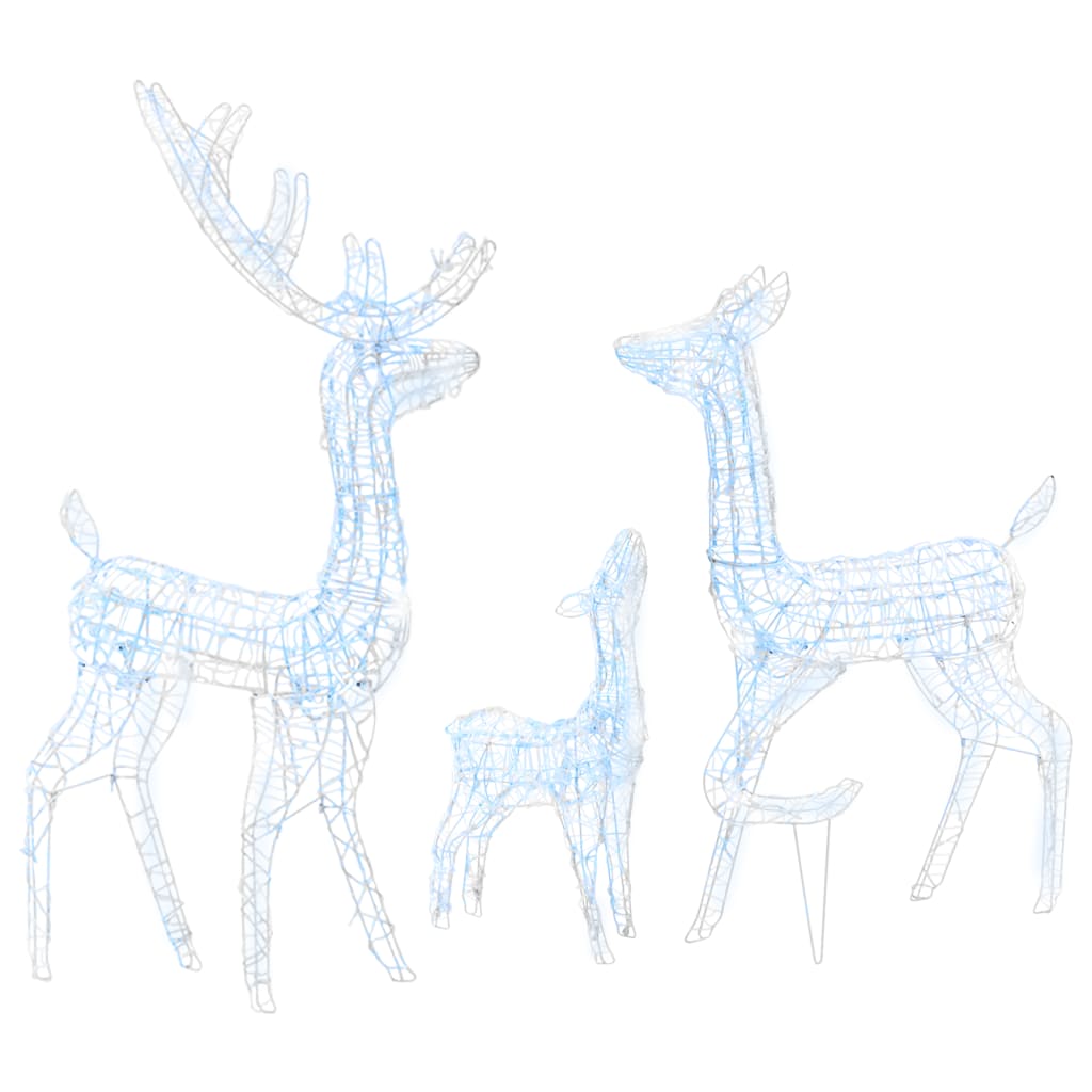 Reindeer Family Cool White Acrylic Large Decorative Inlays