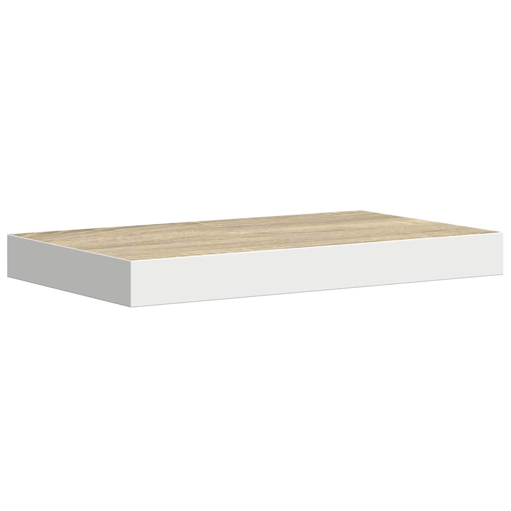 Wall Shelf Oak and White Honeycomb MDF and Metal 19.7x9.1 in