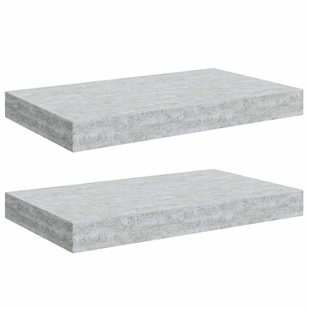 Wall Shelf Set of 2 Concrete grey Honeycomb MDF, Metal 15.7 in
