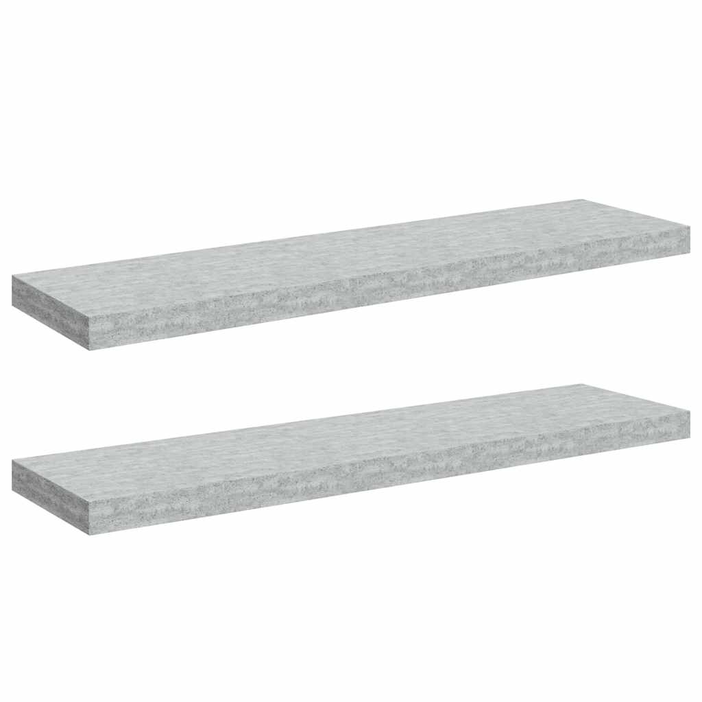 Wall Shelf Set of 2 Concrete grey Honeycomb MDF, metal 35.4 in