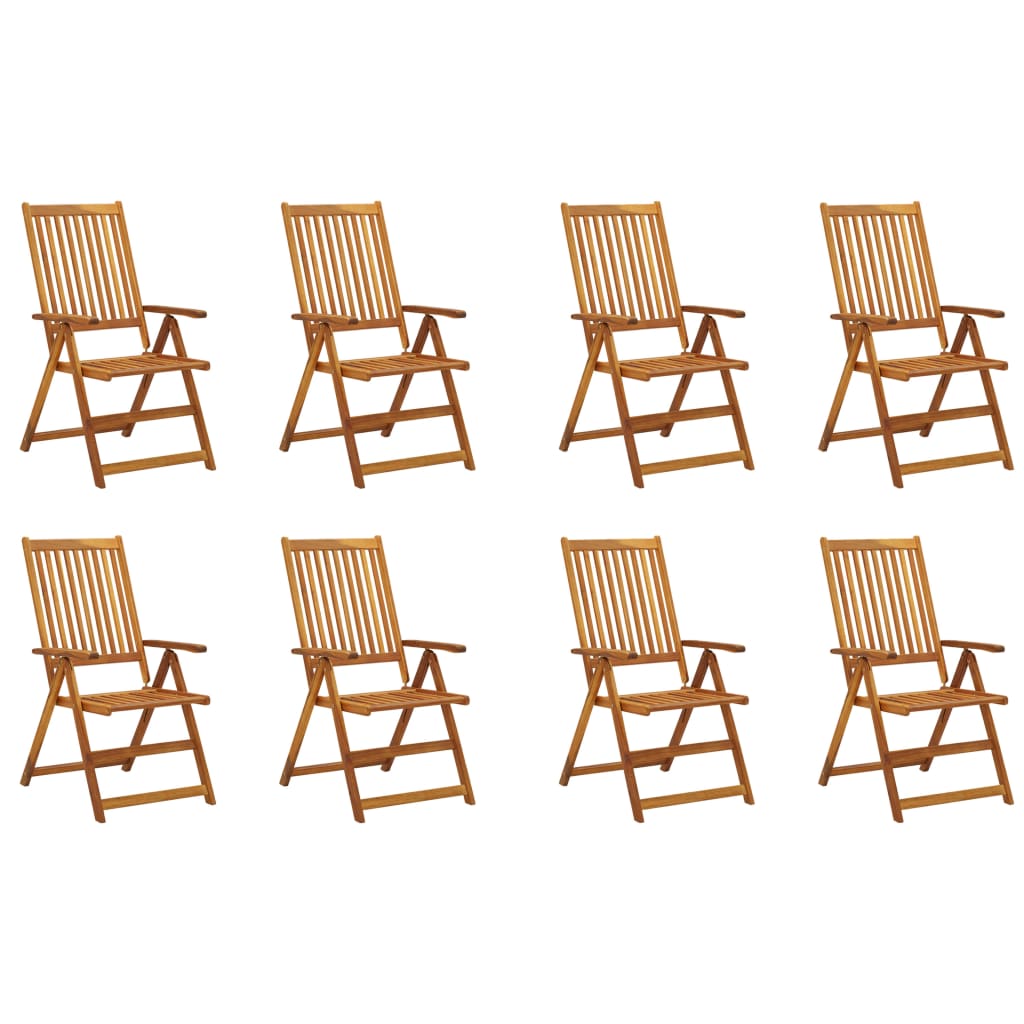 Garden Chair Set of 8 Anthracite Solid Acacia wood Standard