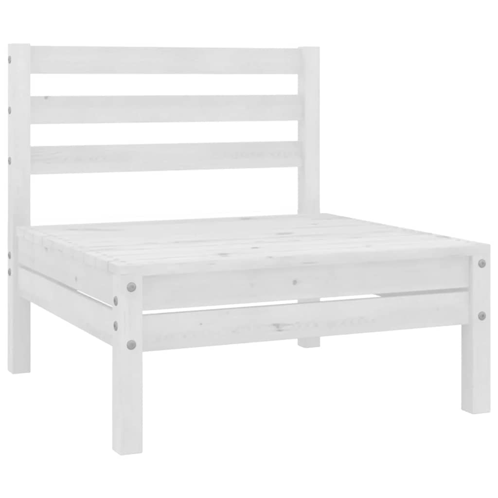 Middle Sofa White Solid Pinewood Standard Modular Middle Sofa