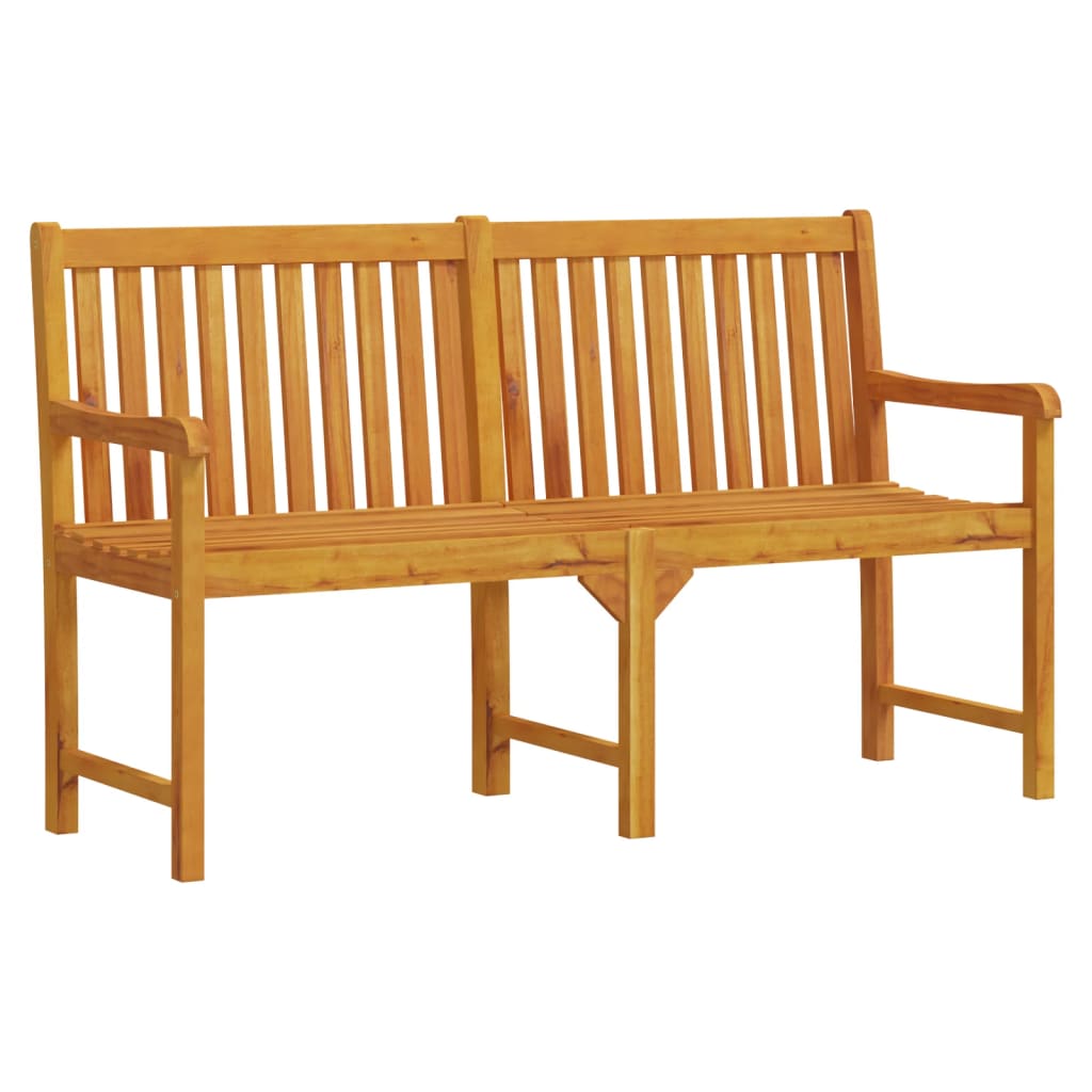 Garden Bench Natural Brown Solid Acacia Wood Large Durable