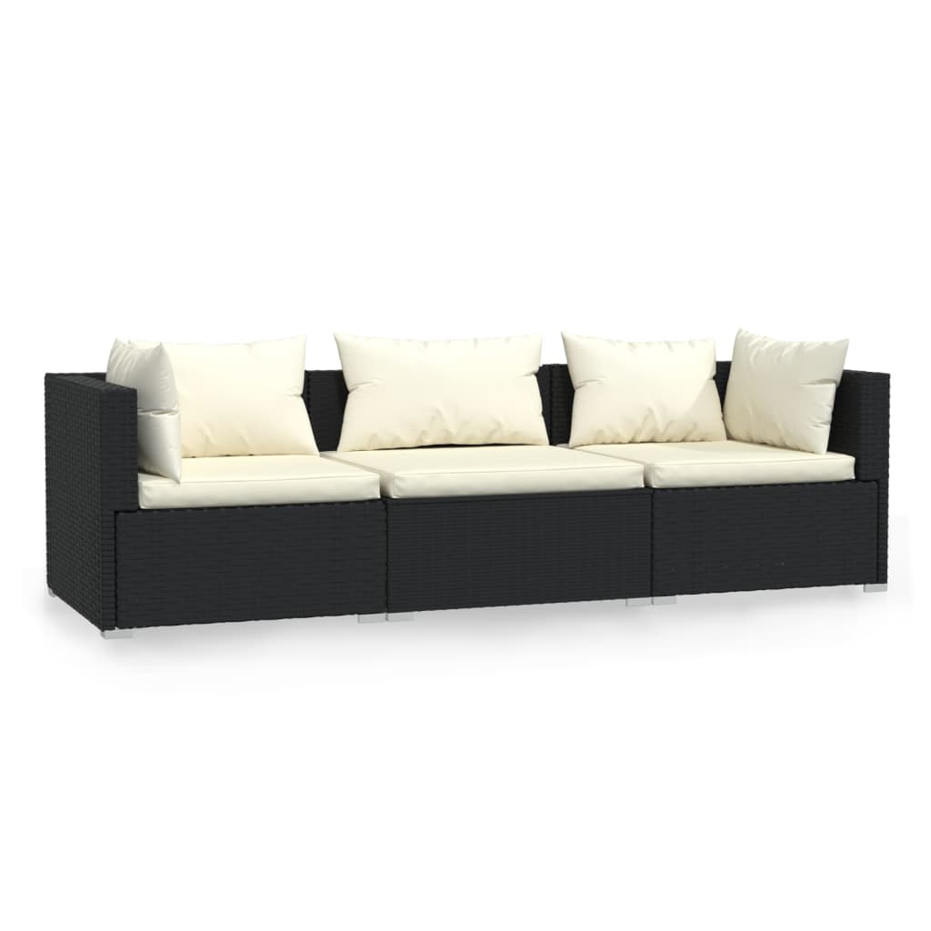 3-seater Sofa Black