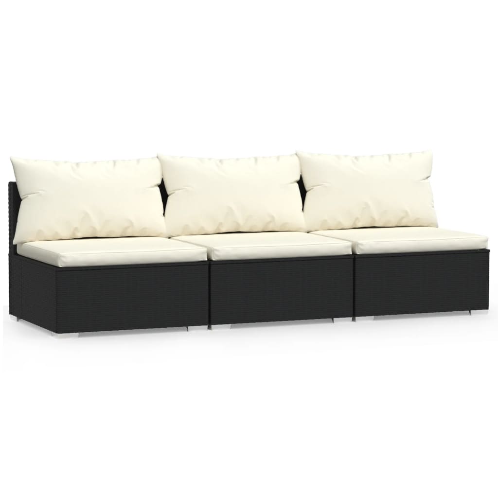 3-seater Sofa Black
