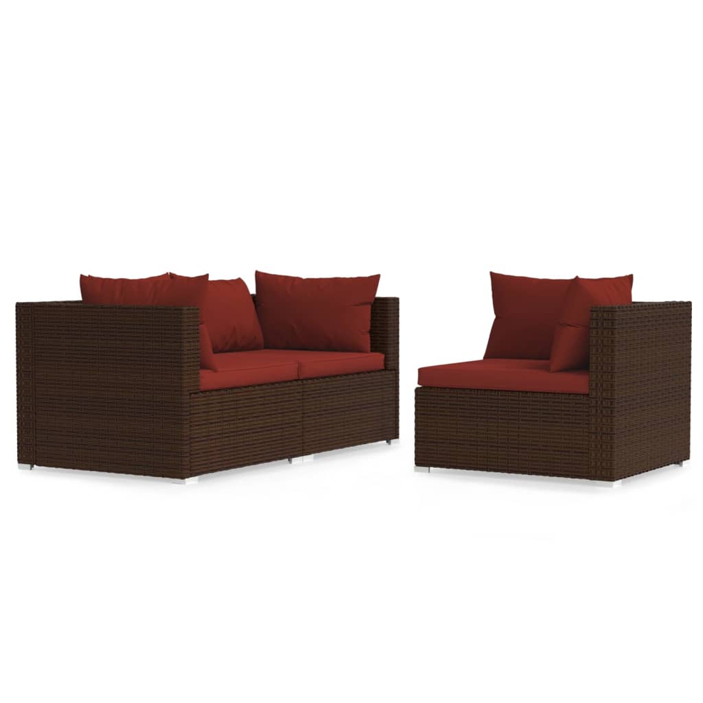 Garden Lounge Set Brown, Cinnamon Red