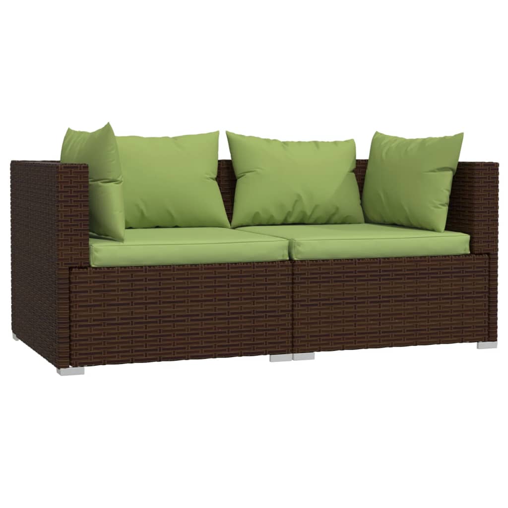 2-seater Sofa Brown and Green