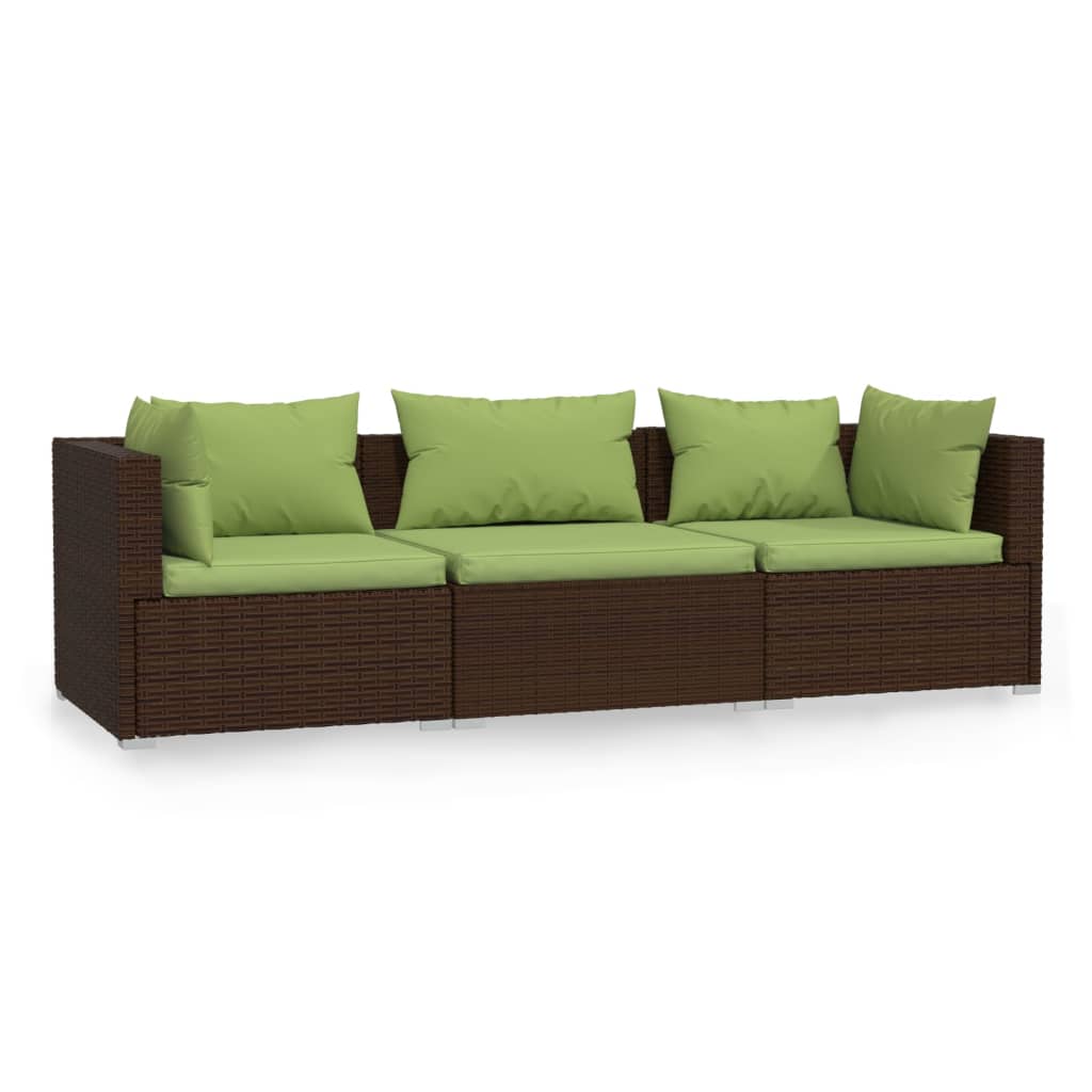 3-seater Sofa Brown, Green