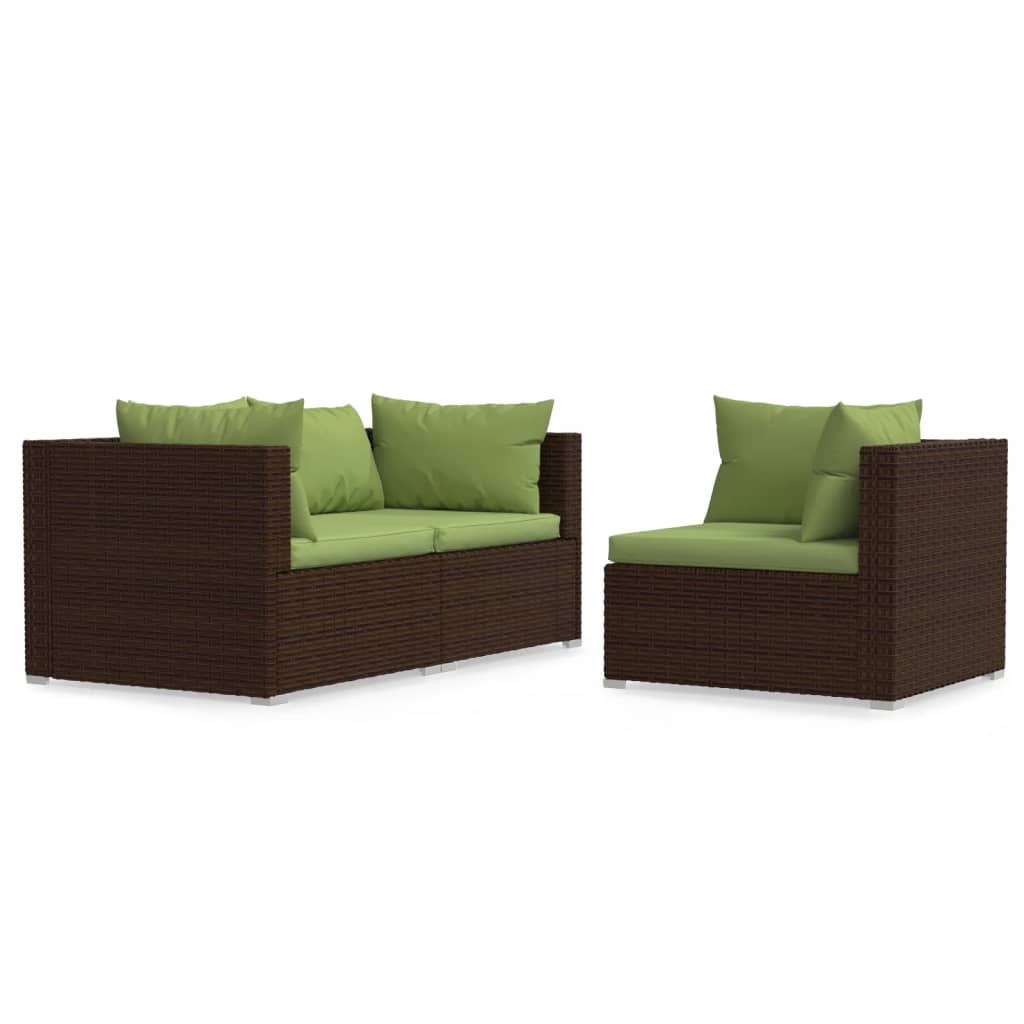 Garden Lounge Set Brown, Green