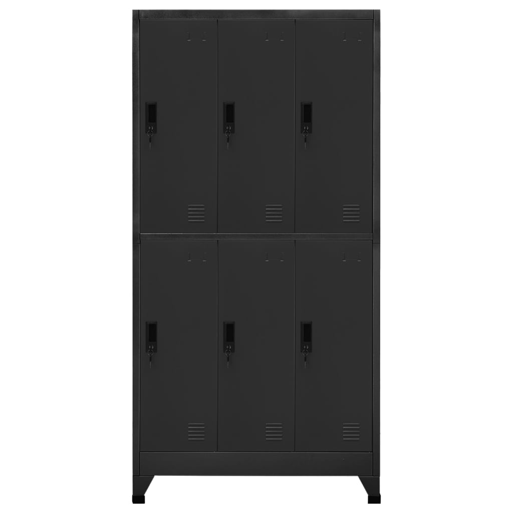 Locker Cabinet Anthracite Steel 35.4 x 17.7 x 70.9 in