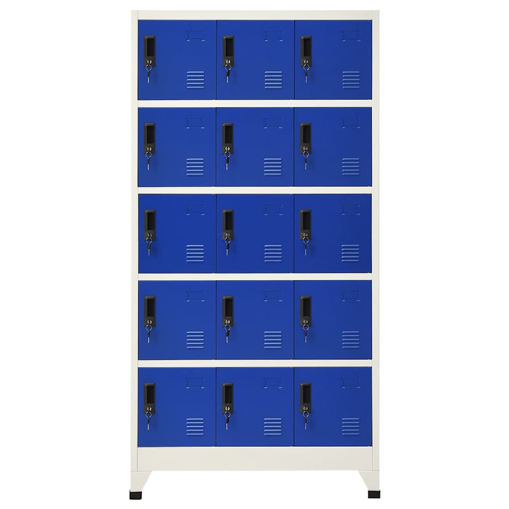 Locker Cabinet Gray and blue Steel Large Cabinet Rectangular