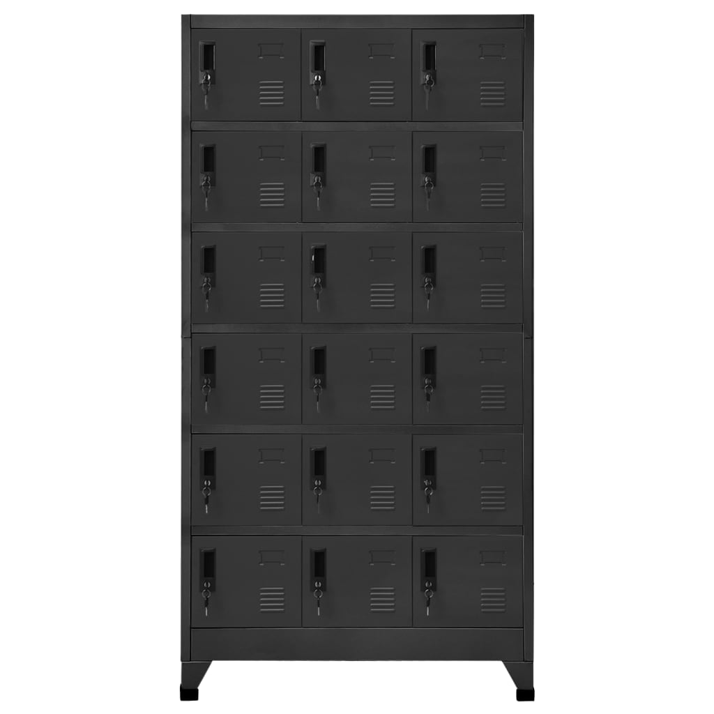 Locker Cabinet Anthracite Steel 35.4 x 15.7 x 70.9 in