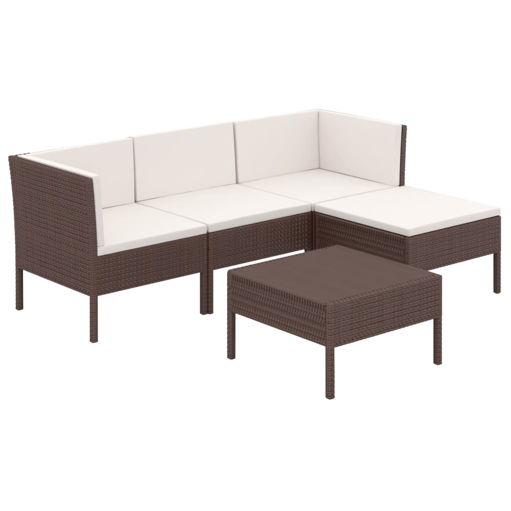 Garden Lounge Set Brown PE rattan Medium Seats Many