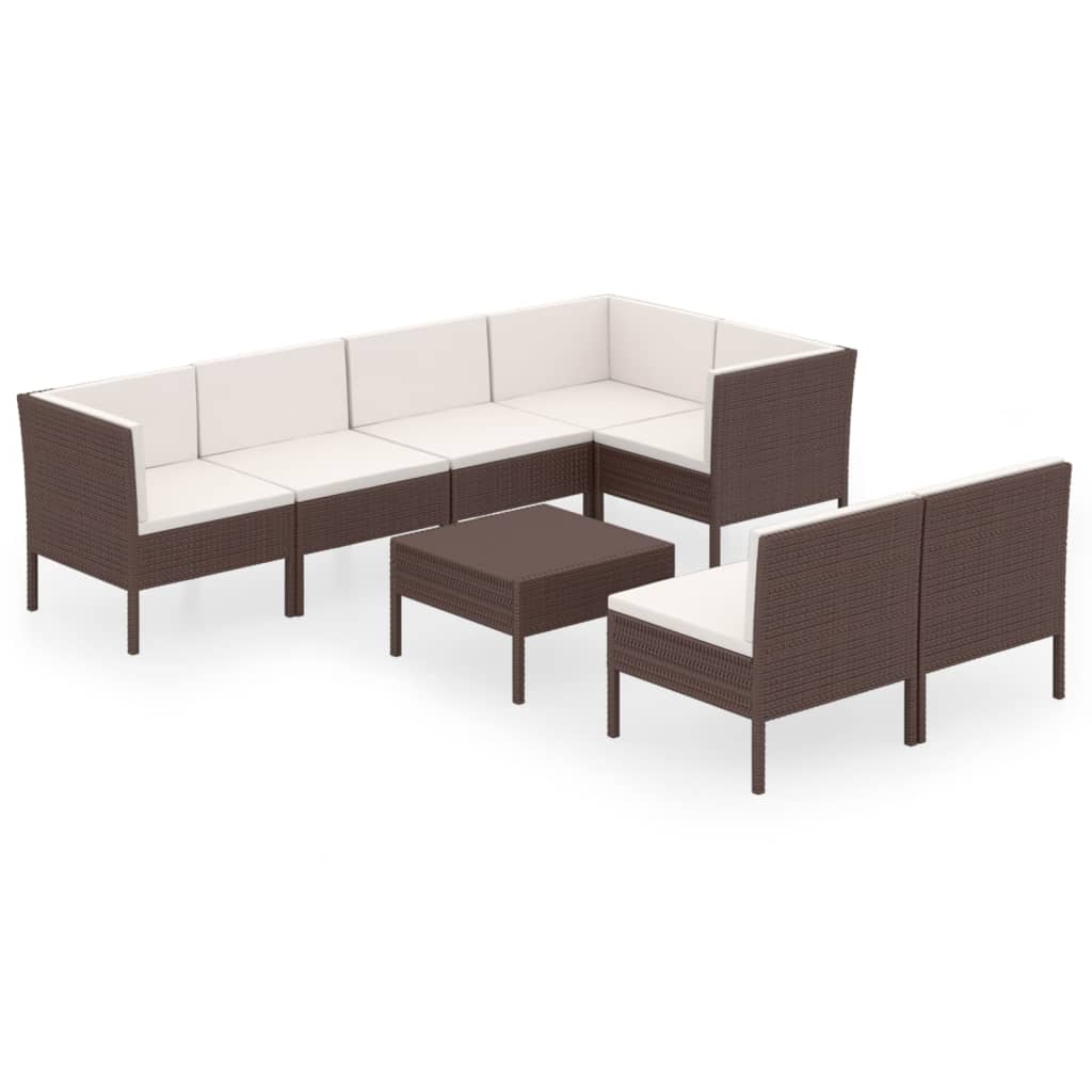 Garden Lounge Set Brown PE rattan Large Modular