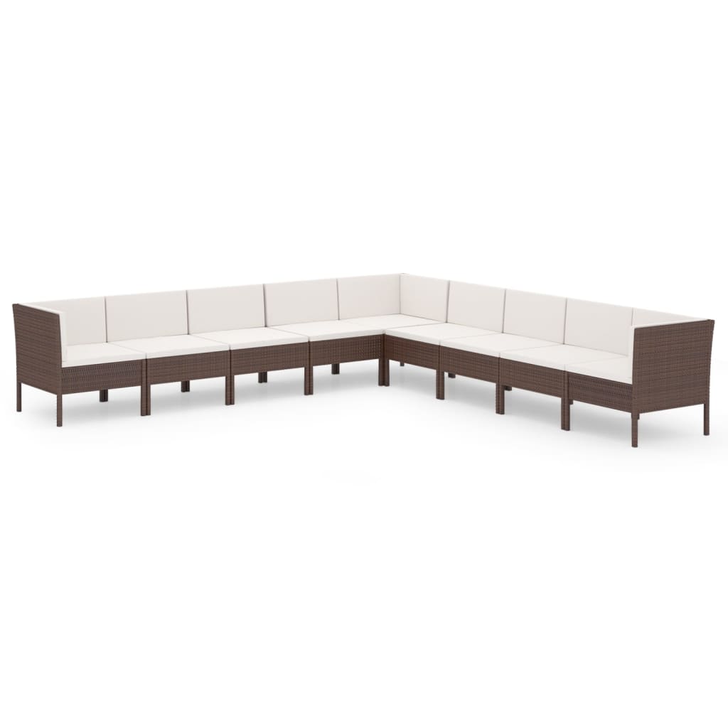 Garden Lounge Set Brown, Cream White
