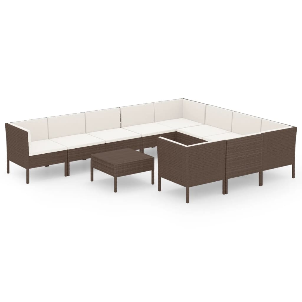 Garden Lounge Set Brown, Cream White