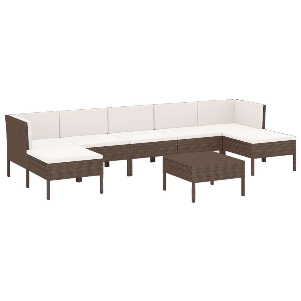 Garden Lounge Set Brown, Cream White