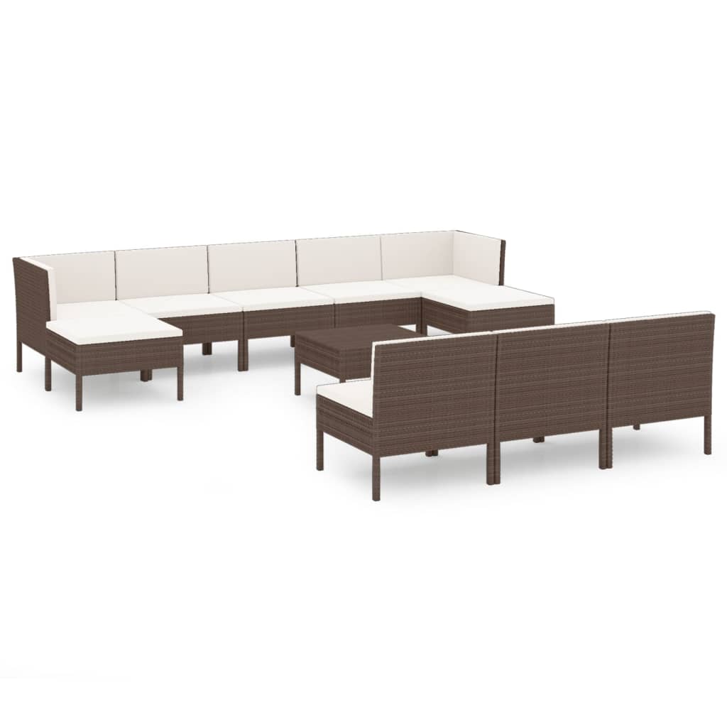 Garden Lounge Set Brown, Cream White