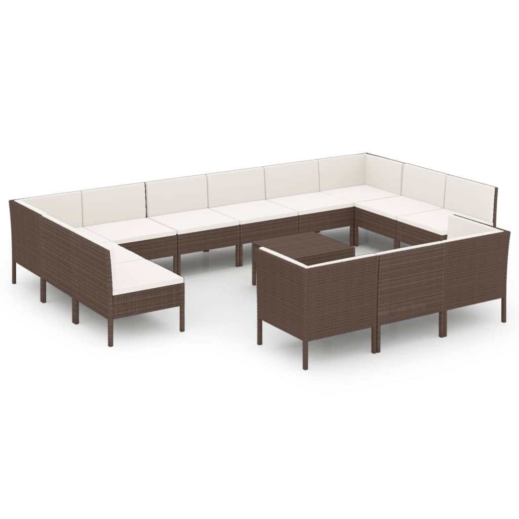 Garden Lounge Set Brown