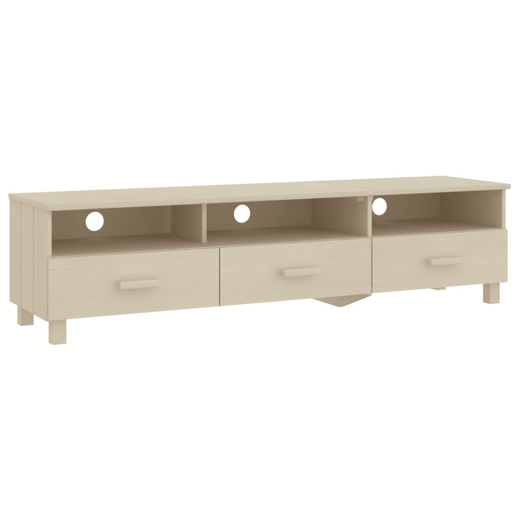 TV Cabinet Honey Brown Solid Pinewood Medium TV Cabinet