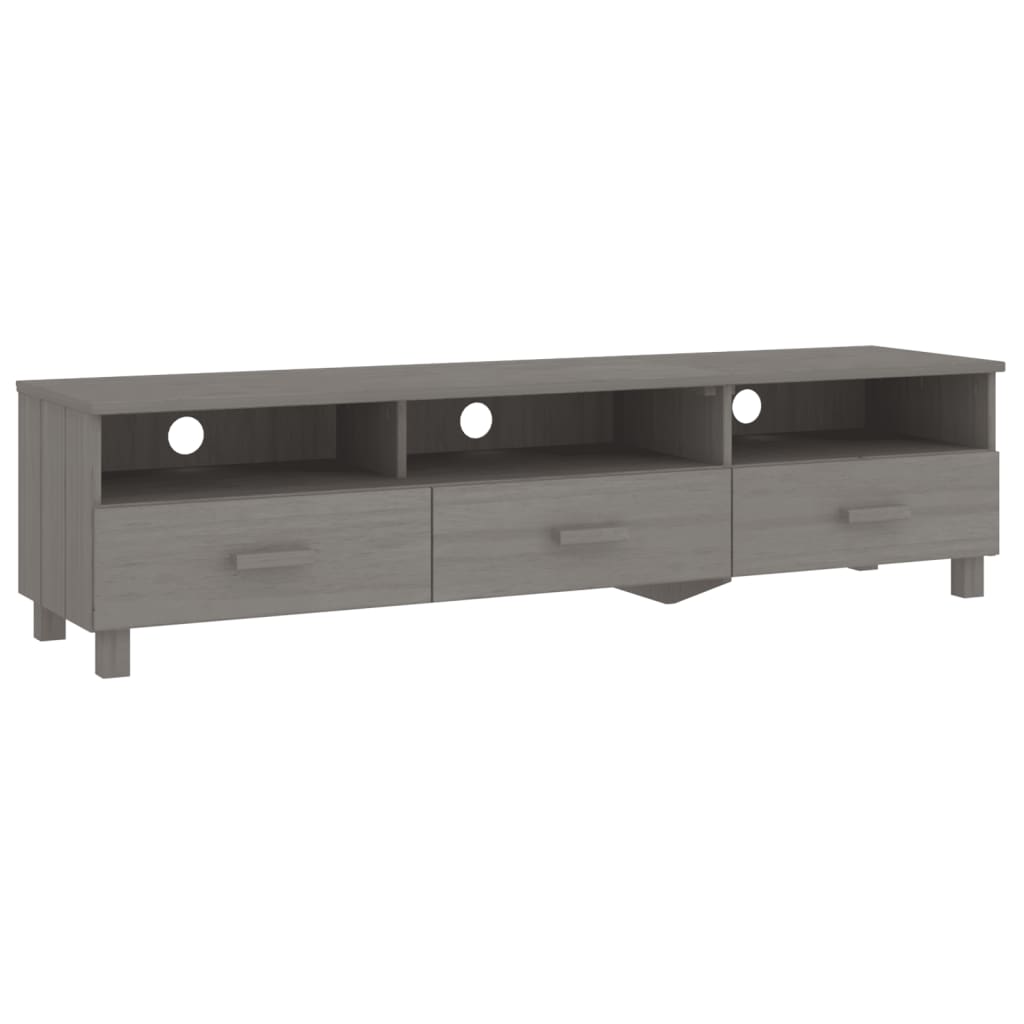 TV Cabinet Light Grey Solid Pinewood, MDF Medium TV Cabinet