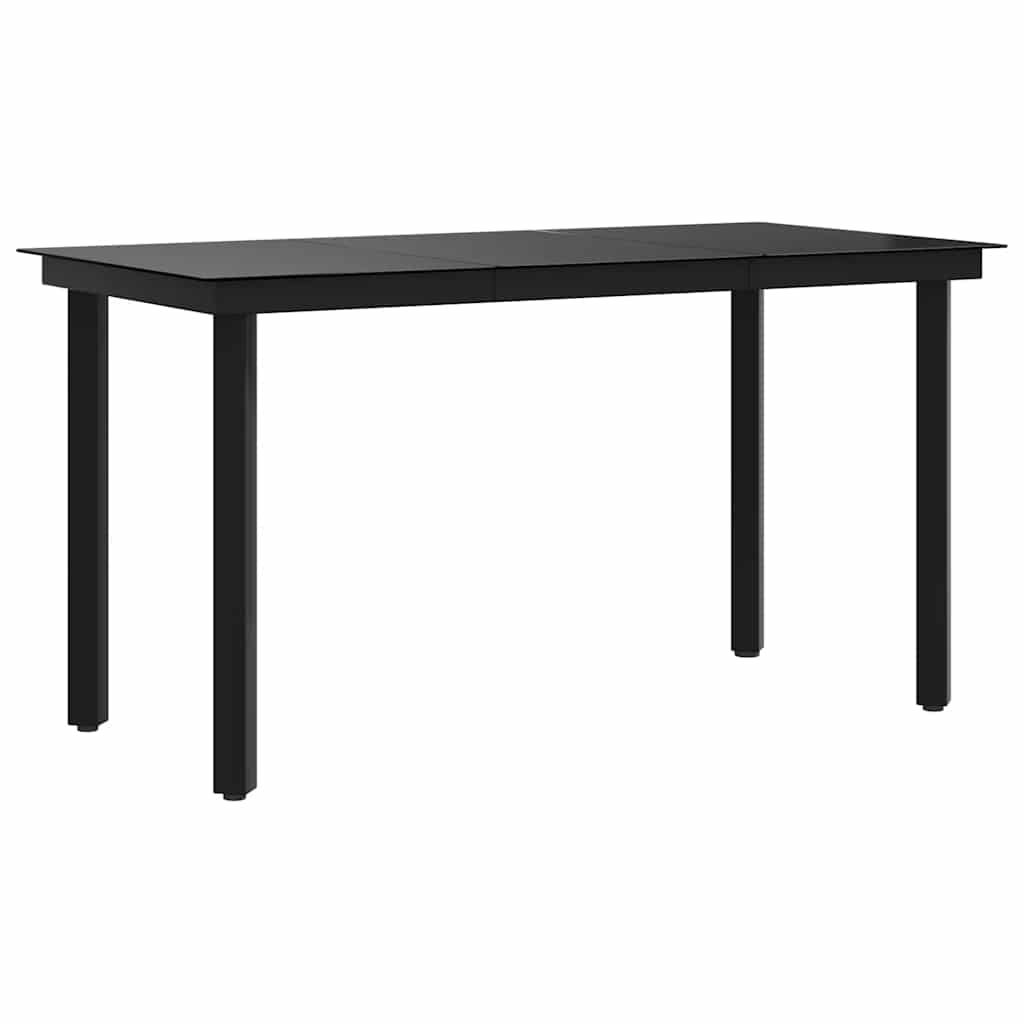 Garden Dining Table Black Powder-coated steel, glass