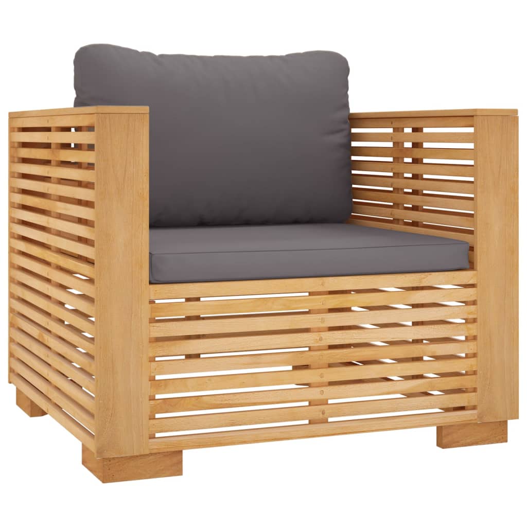Sofa Chair Dark grey, Natural wood