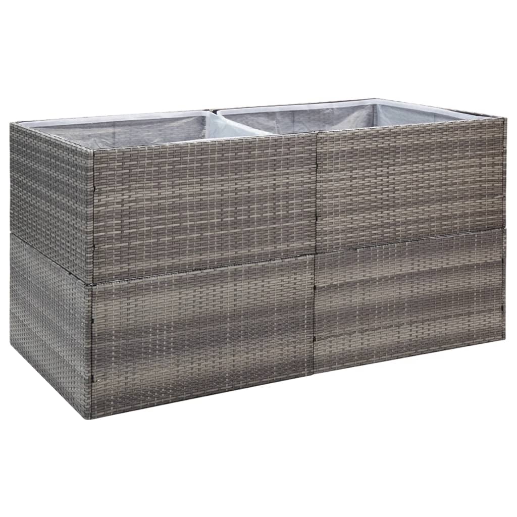 Garden Planter Grey Steel frame, PE rattan Large Planters