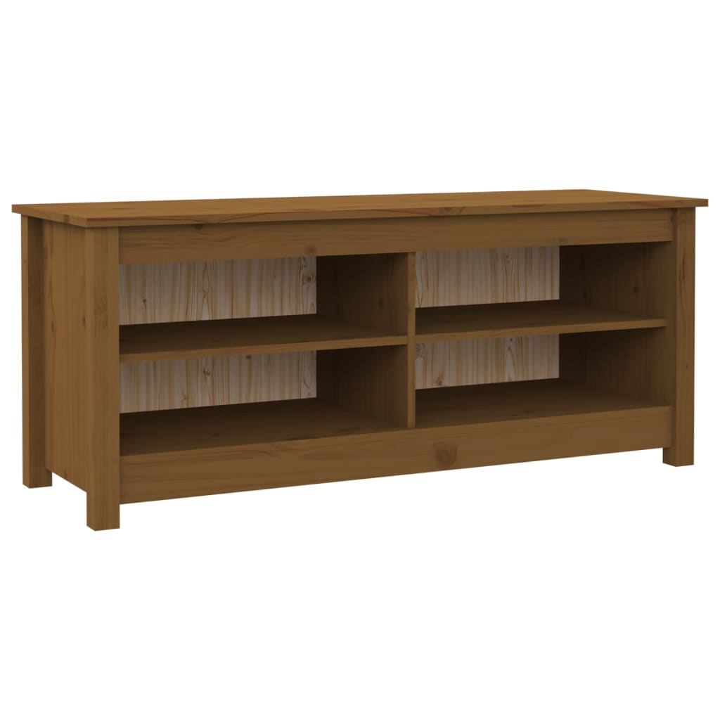 Shoe Bench Honey brown Solid pine wood Medium Shoe Bench