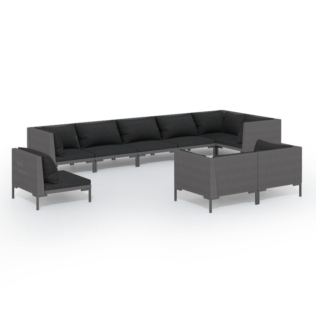 Garden Lounge Set Dark grey, Black