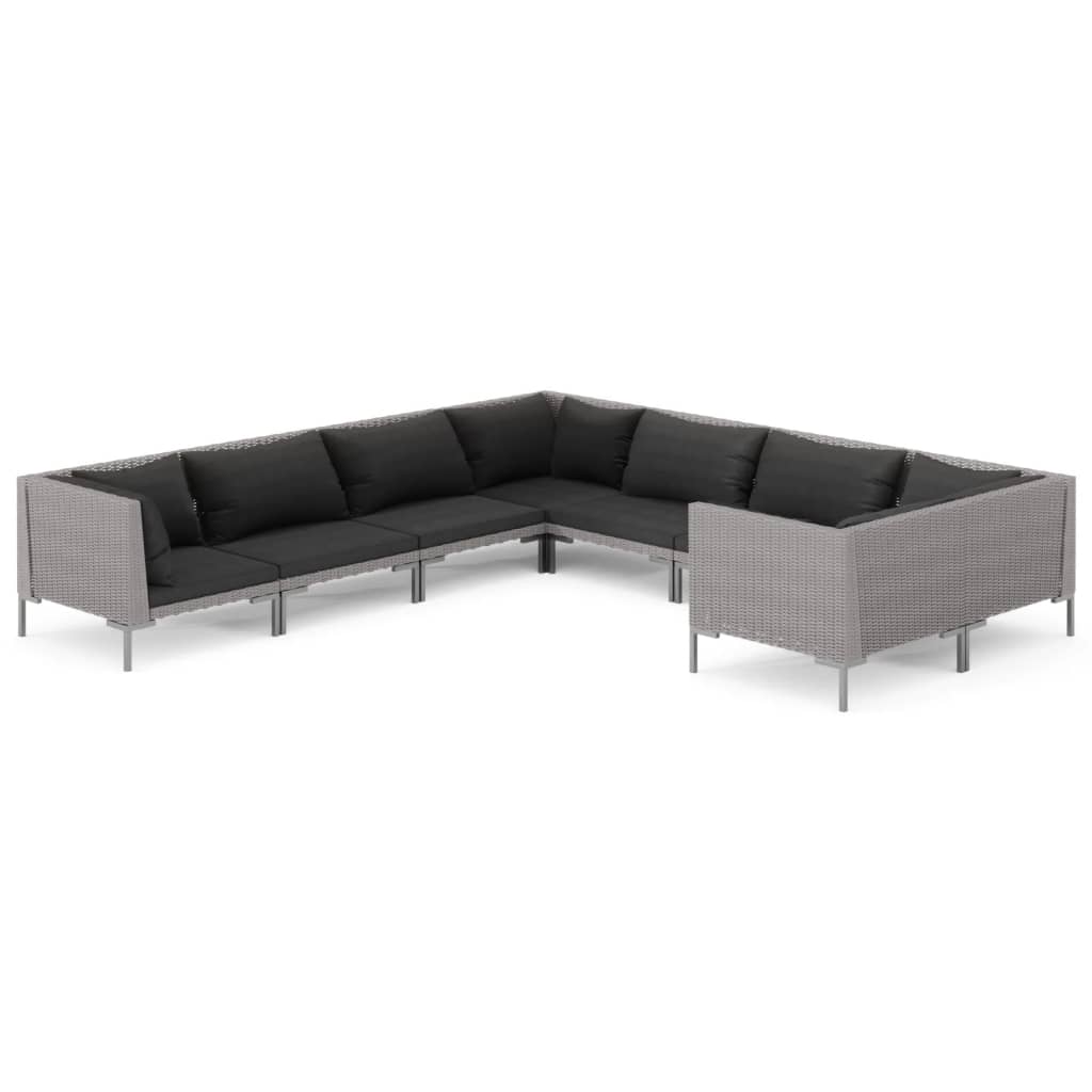Garden Lounge Set Dark grey, Black